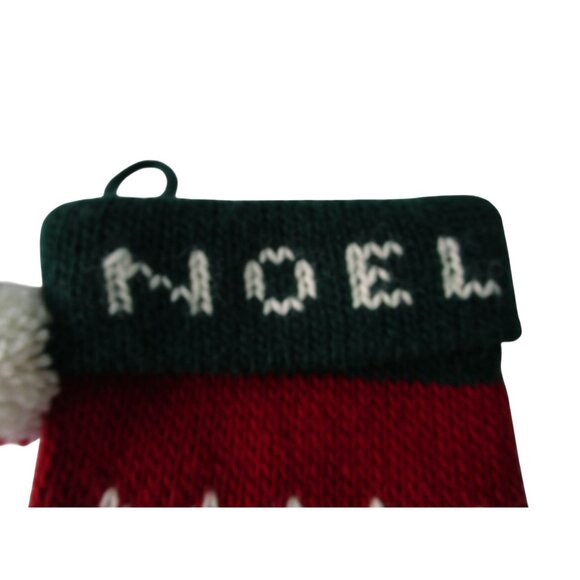 Vintage Christmas Knit Stocking With Reindeer Trees & Pom-Pom 24"x5.5" Festive R - Picture 8 of 12